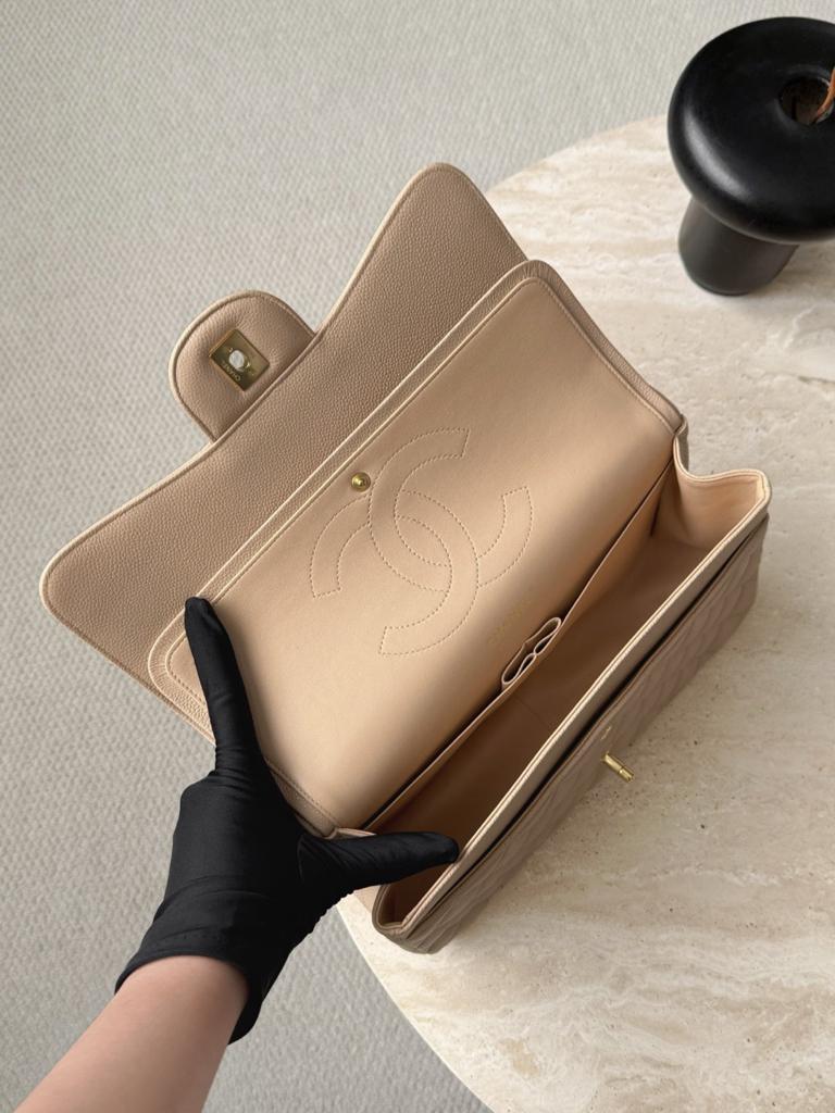 Chanel Classic Flap Jumbo Beige Gold Hardware