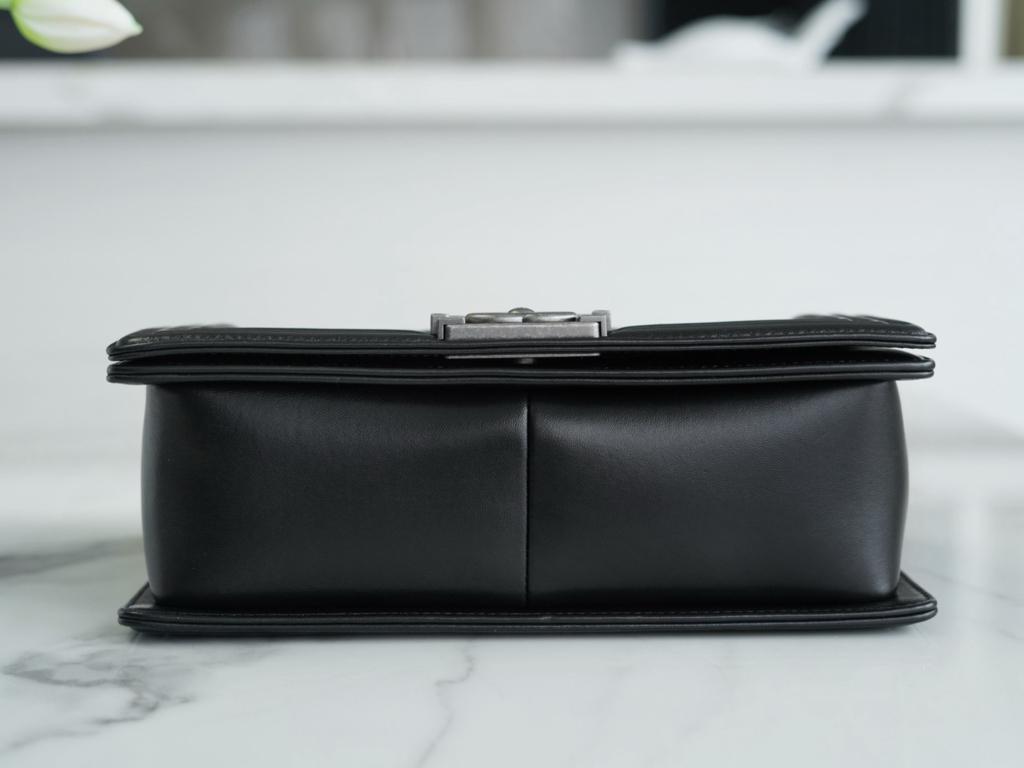Chanel Boy Medium Black Sliver Hardware