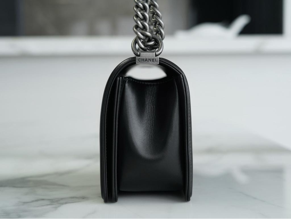 Chanel Boy Medium Black Sliver Hardware