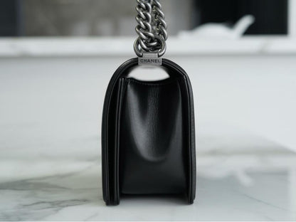 Chanel Boy Medium Black Sliver Hardware