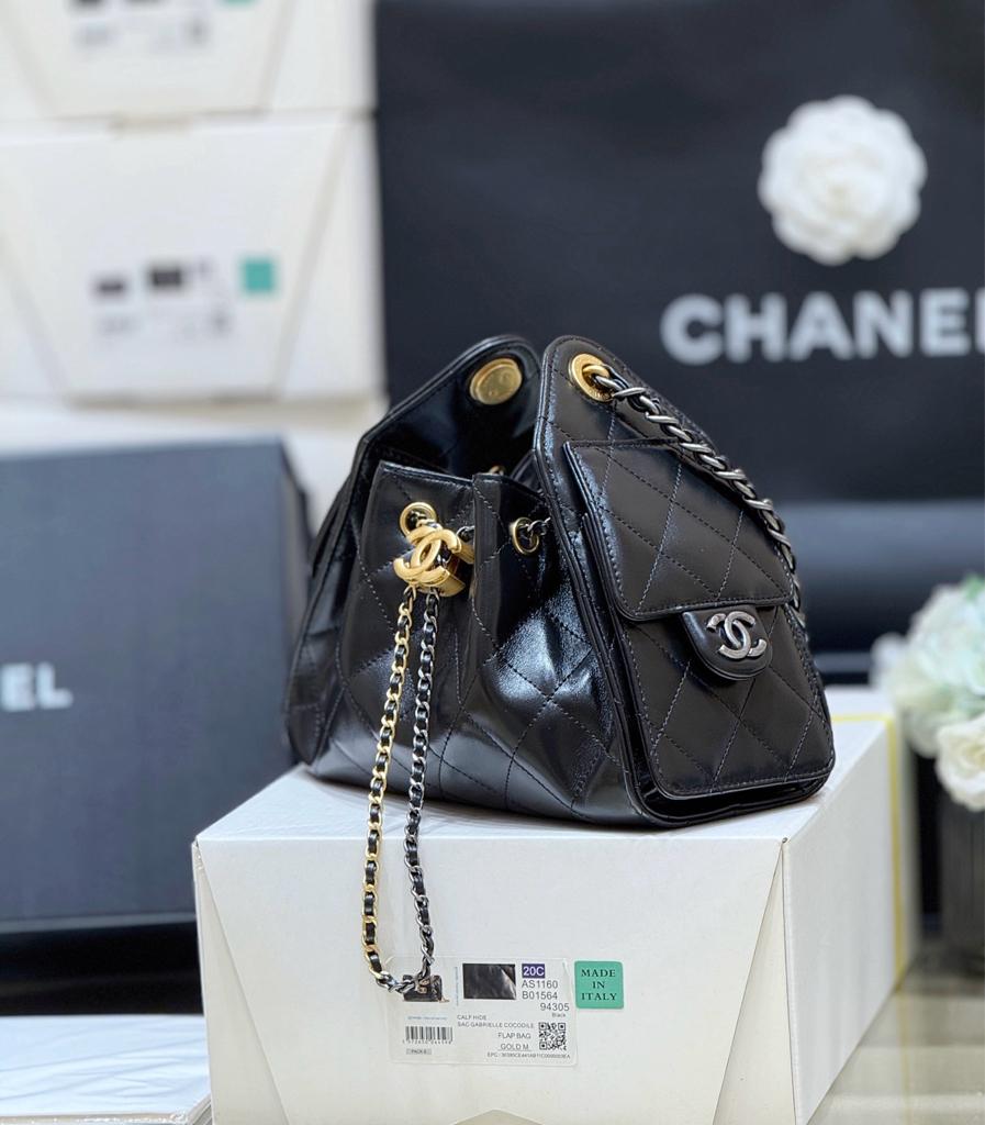 Chanel 25 mini Gold Sliver Chain Black