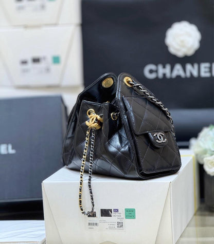 Chanel 25 mini Gold Sliver Chain Black