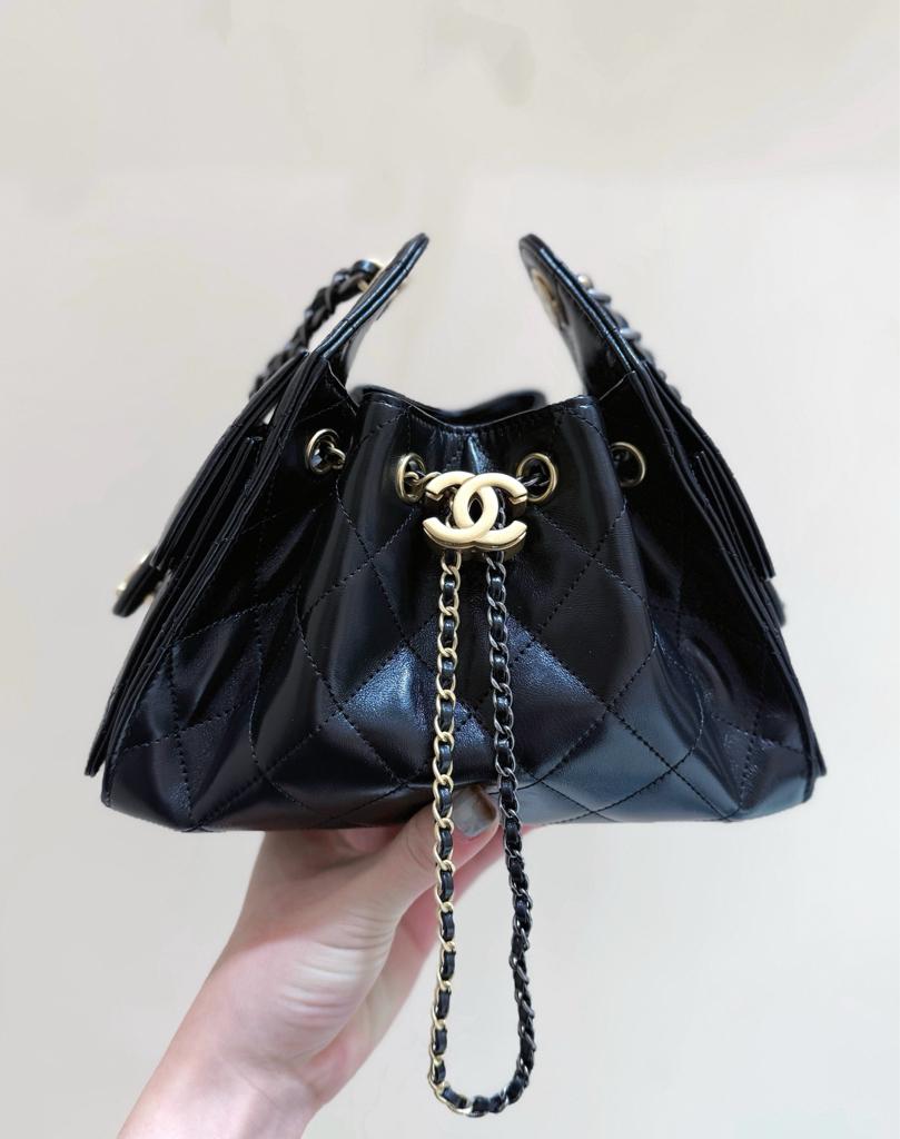 Chanel 25 mini Gold Sliver Chain Black