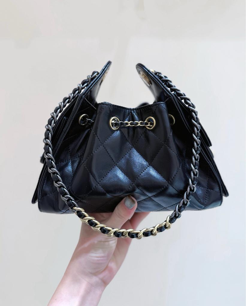 Chanel 25 mini Gold Sliver Chain Black