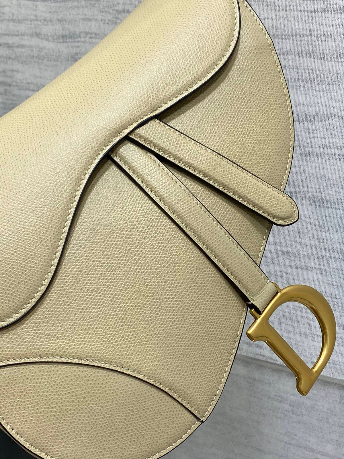 Dior Saddle Bag in Beige Gold Hardware