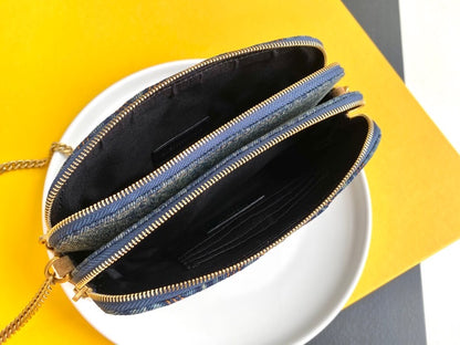 Saint Laurent Becky Double Zip Crossbody Ba