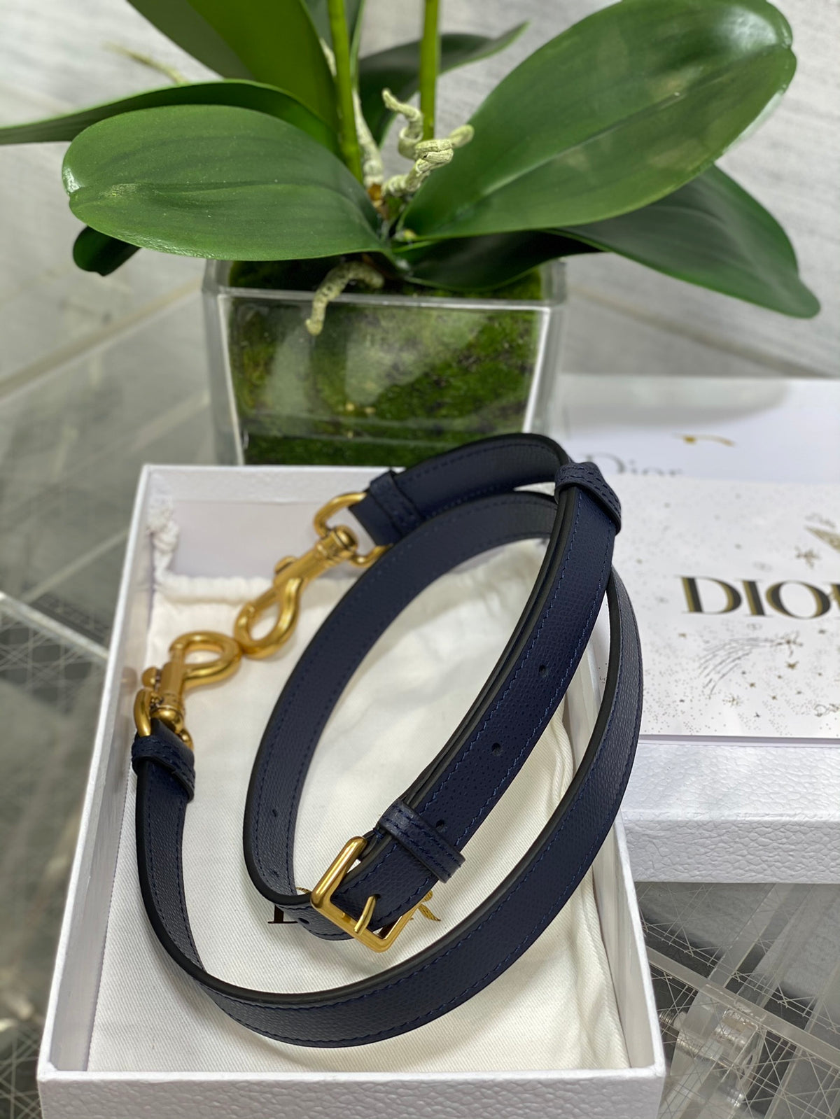 Dior Saddle Bag in blue Dior Oblique jacquard