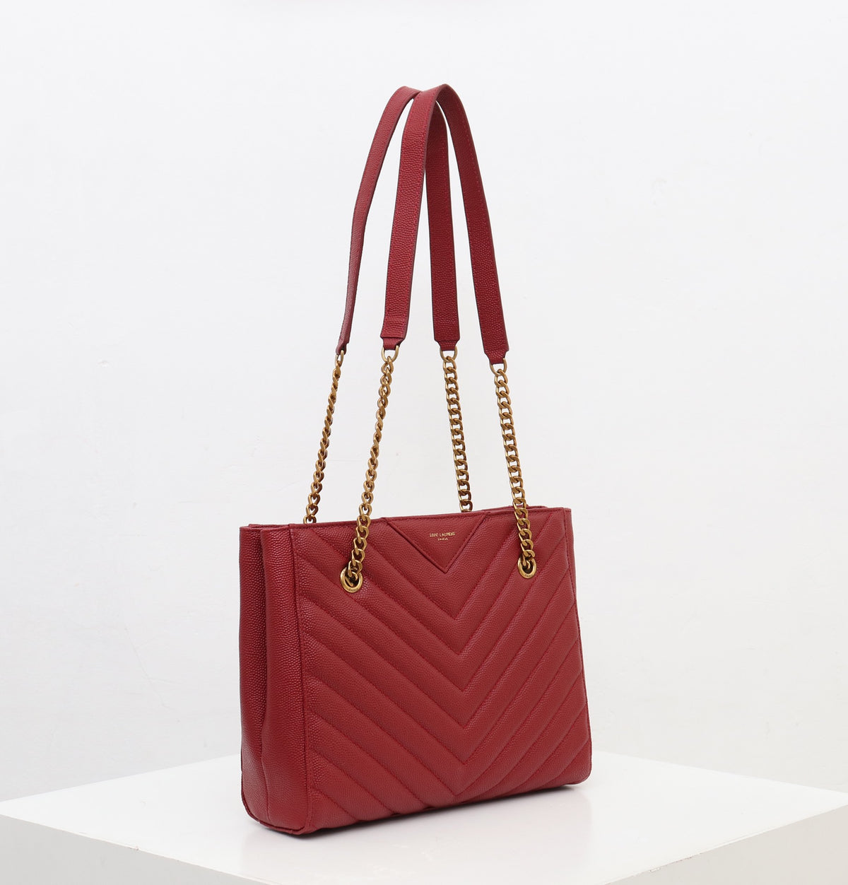 Saint Laurent Tribeca shoulder bag in burgundy leather