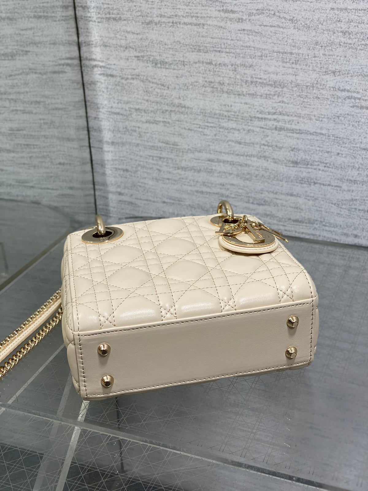 Dior Mini Lady Dior Bag in latte cannage