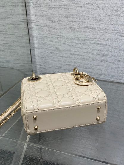 Dior Mini Lady Dior Bag in latte cannage