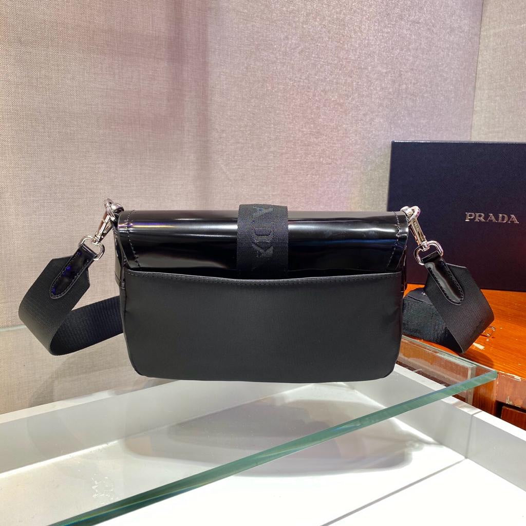 Prada Buckle Pocket Crossbody Bag Spazzolato Leather