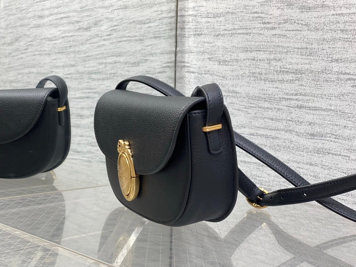 Dior Small Dior Médaillon Flap Bag in black