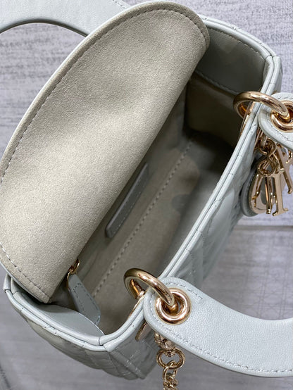 Dior Mini Lady Dior Bag in opaline gray