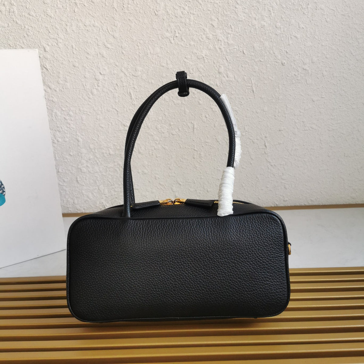 Prada Medium Leather Top-Handle Bag in Brown