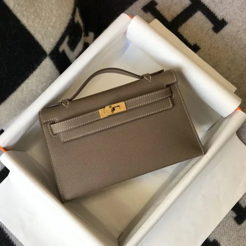 Hermès Kelly Pochette Mini Bag Brown
