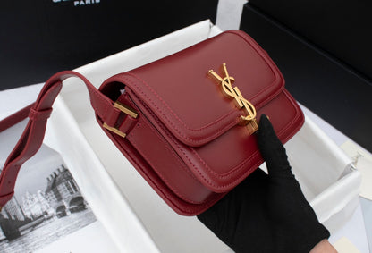 Saint Laurent YSL Solferino Small Leather Satchel Shoulder Bag