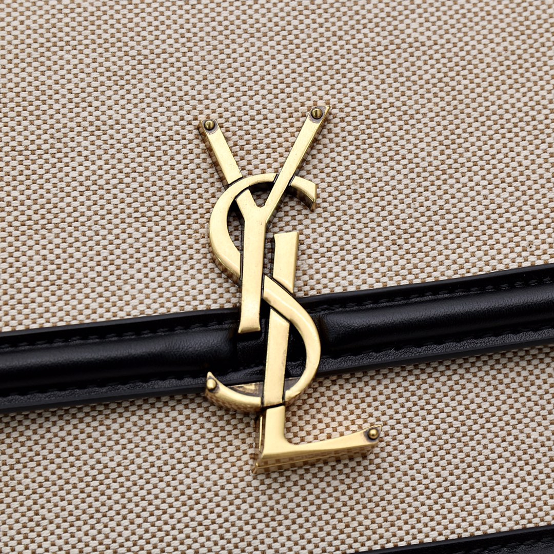 SAINT LAURENT Solferino Medium Cotton And Leather Shoulder Bag
