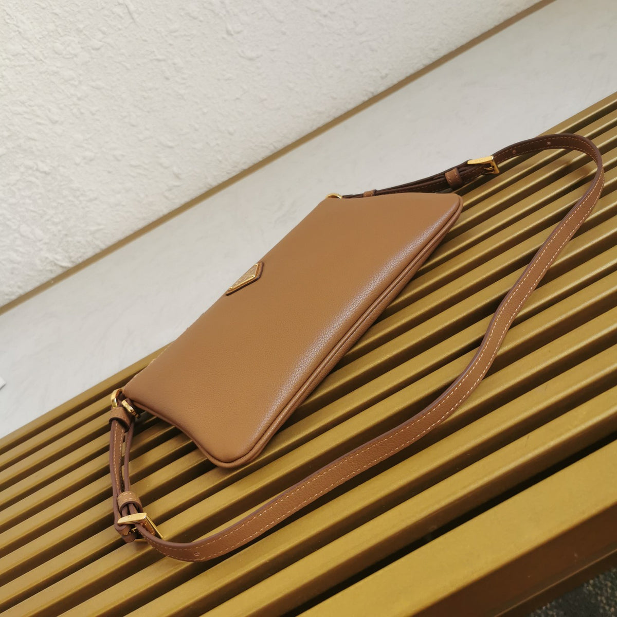 Prada Leather Shoulder Bag Brown