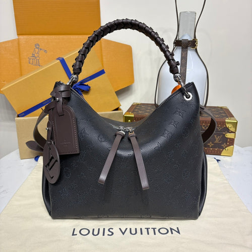 Louis Vuitton Black Mahina Beaubourg Hobo MM