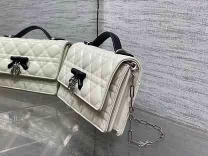 Dior My Dior Mini Bag in white and black lambskin