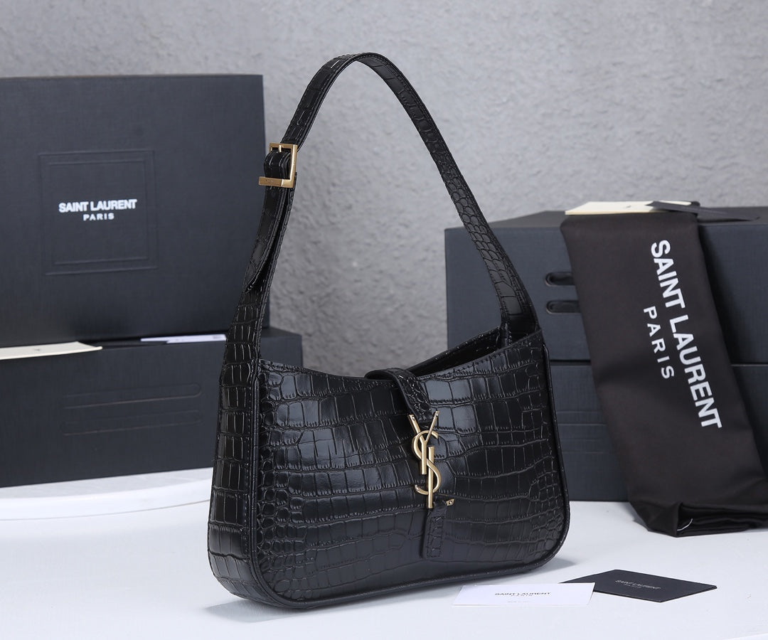 YSL Black Crocodile shoulder bag