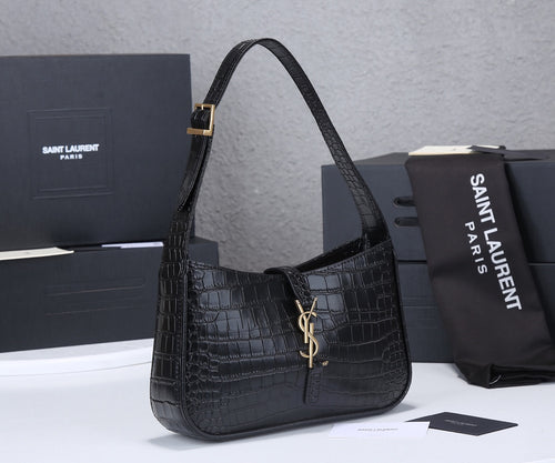 YSL Black Crocodile shoulder bag