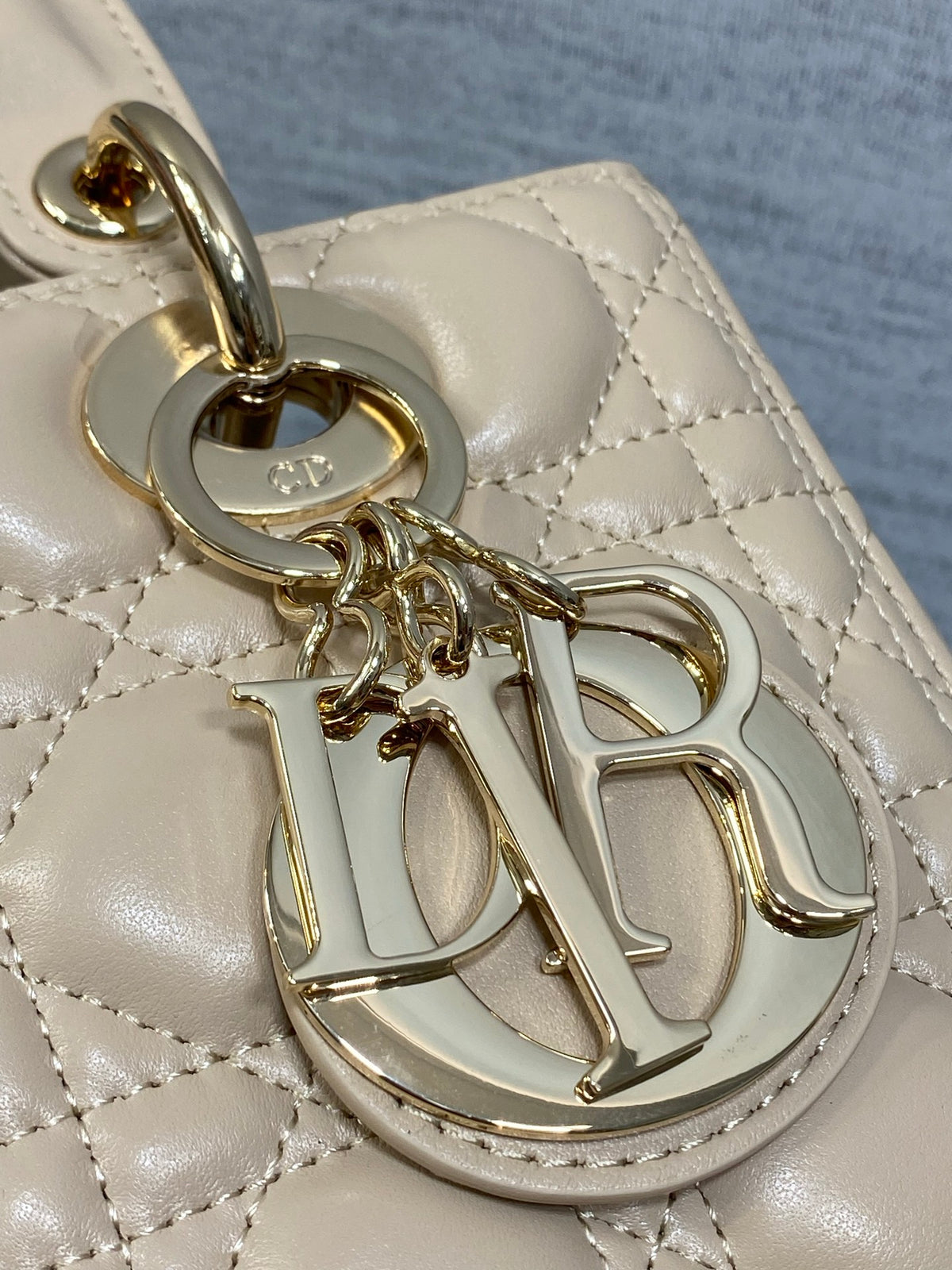 Dior small Lady Dior bag in Beige Cannage