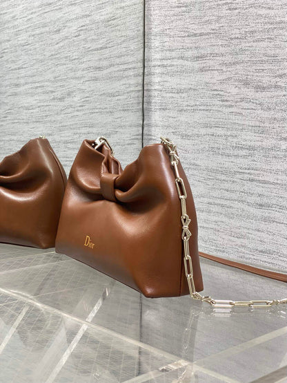 Dior Bow Bag Brown Lambskin