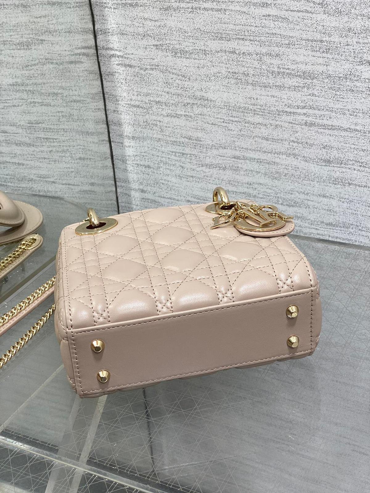 Dior Mini Lady Dior Bag in Beige Gold Hardware