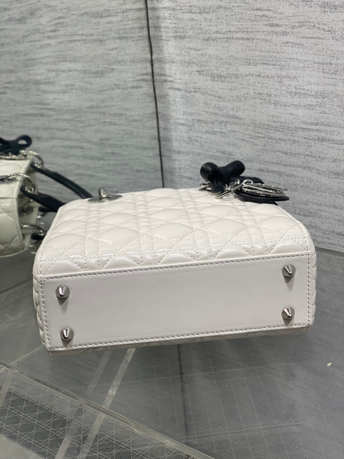 DIOR Lady Dior Bag with Chain Two-Tone Latte and Black