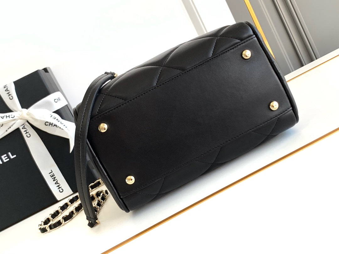 Chanel Black Quilted Lambskin Leather Bag