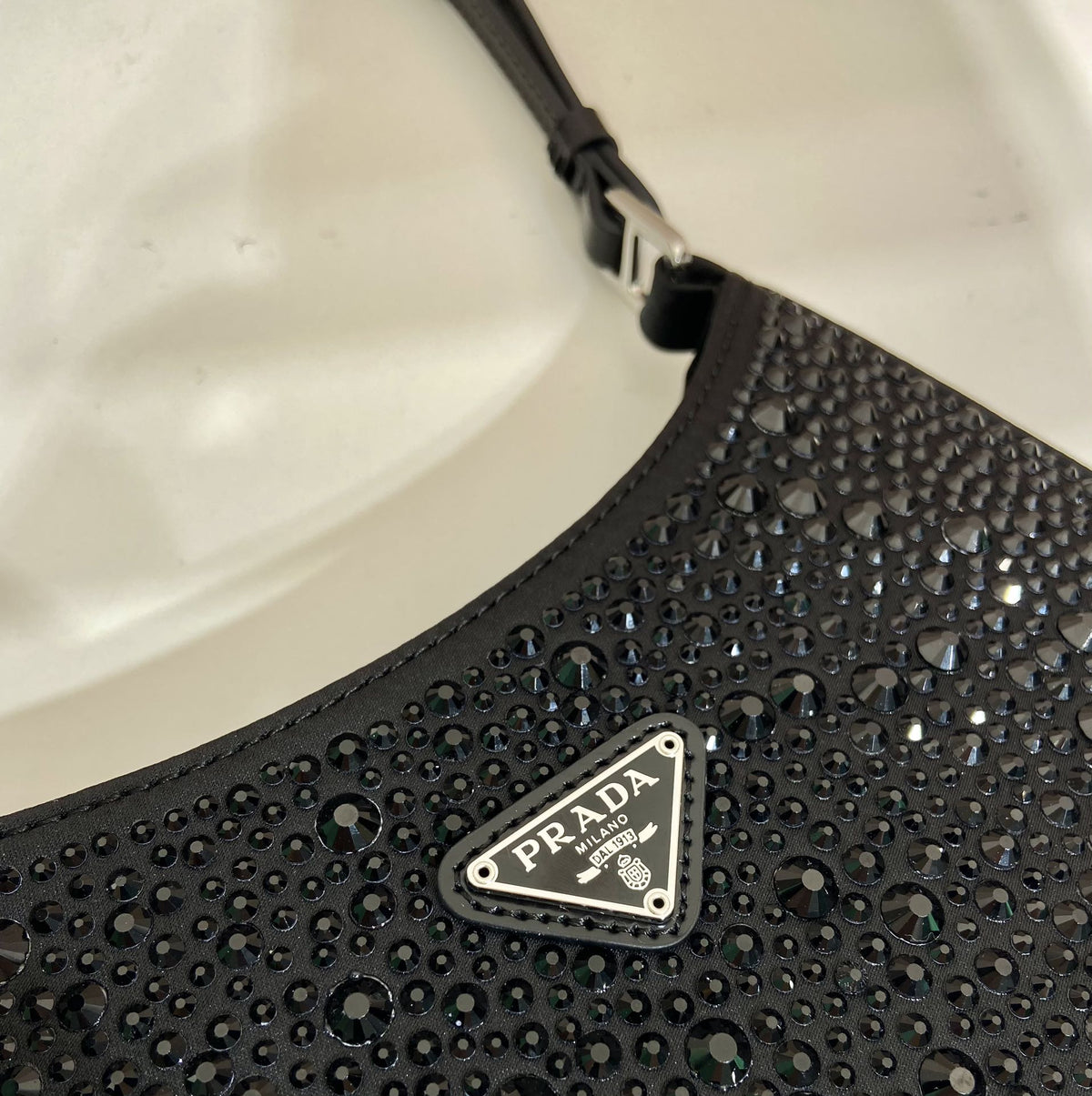 Prada Cleo crystal-embellished Shoulder Bag