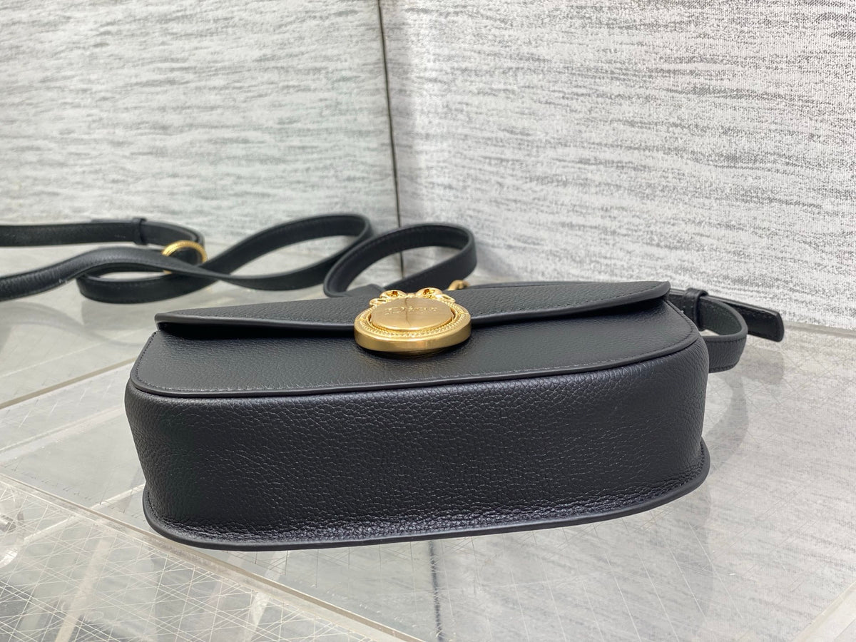 Dior Small Dior Médaillon Flap Bag in black