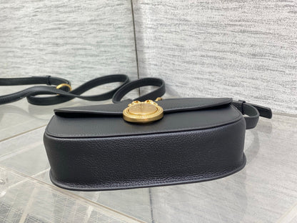 Dior Small Dior Médaillon Flap Bag in black
