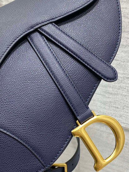 Dior Saddle Bag in Deep Ocean Blue Gold Hardware