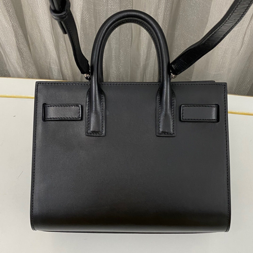 Ysl Nano Sac De Jour Black Smooth Leather Gold-tone Metal