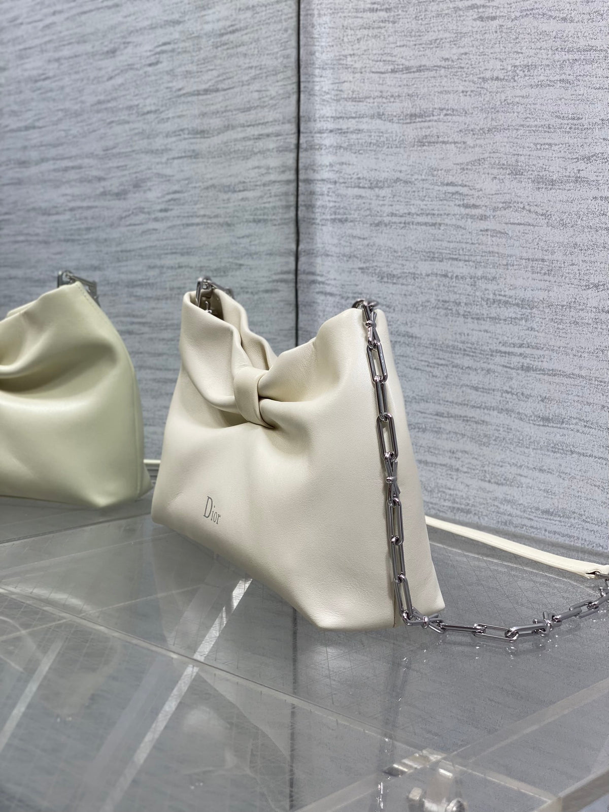 Dior Bow Bag Small in white