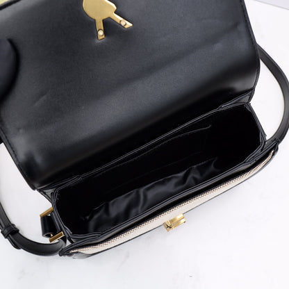 SAINT LAURENT Solferino Medium Cotton And Leather Shoulder Bag