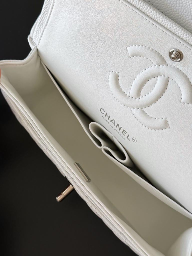 Chanel Classic Flap caviar sliver hardware