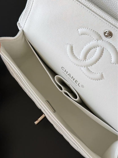 Chanel Classic Flap caviar sliver hardware