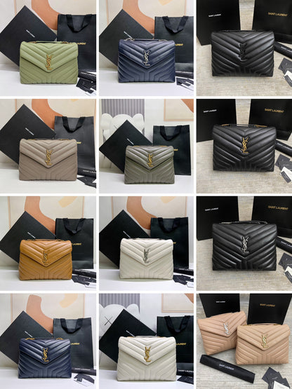 SAINT LAURENT SM LOULOU MONOGRAM QUILTED LEATHER BAG