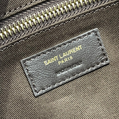Saint Laurent  Canvas Smooth Calfskin Le Monogramme Camera Bag Chestnut
