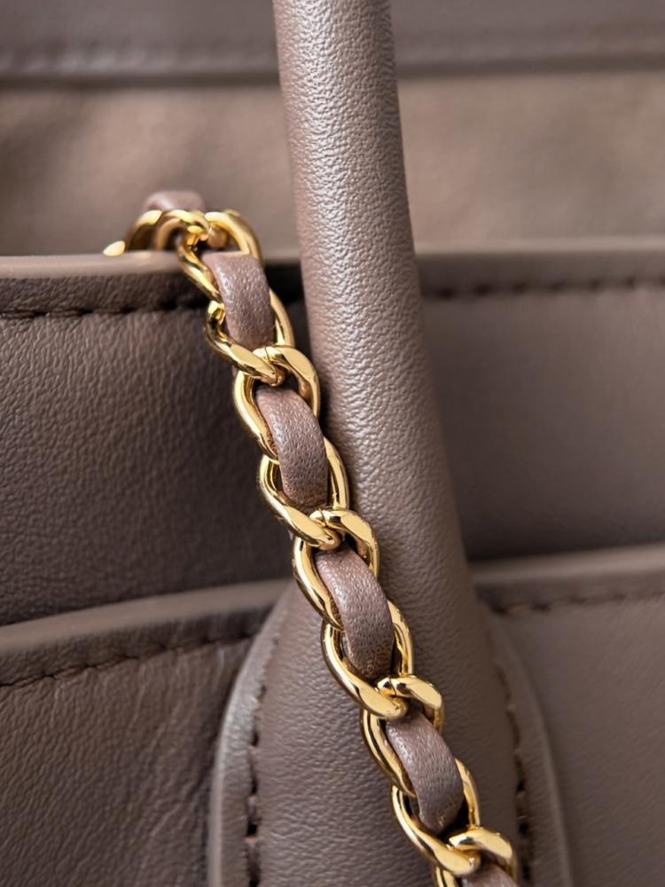 Chanel Archetype Shopping Tote Brown Gold Hardware