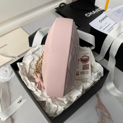 Chanel mini gold chain bag, light pink CN628
