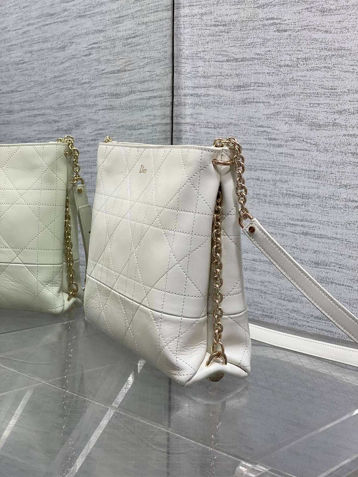 Dior Trianon Bag in White Gold Hardware