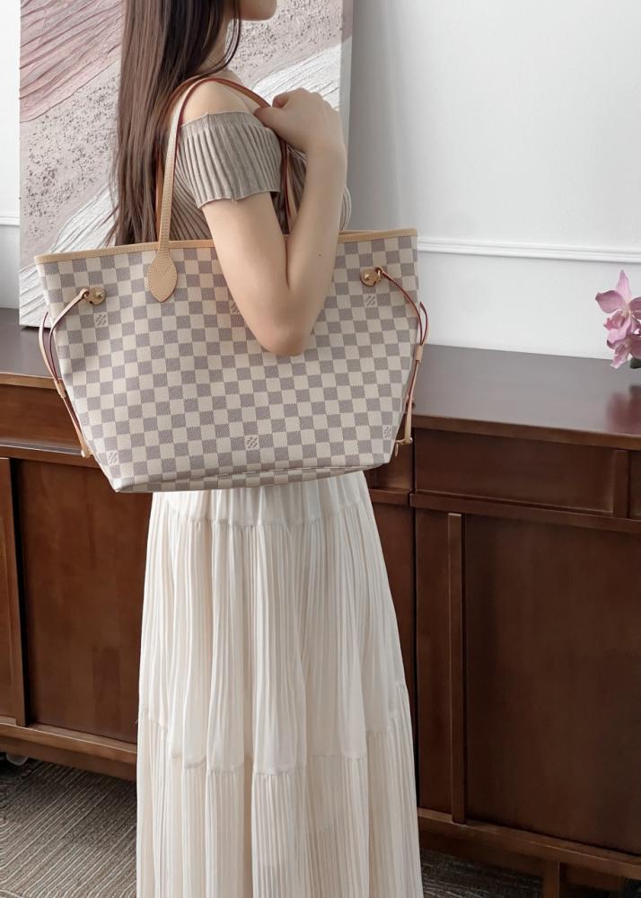 Louis Vuitton LV Neverfull Handbags Caro Pattern 32x29x17cm