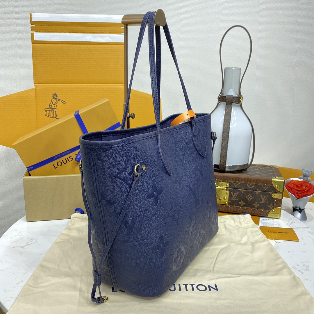LV Neverfull MM Monogram Empreinte Leather