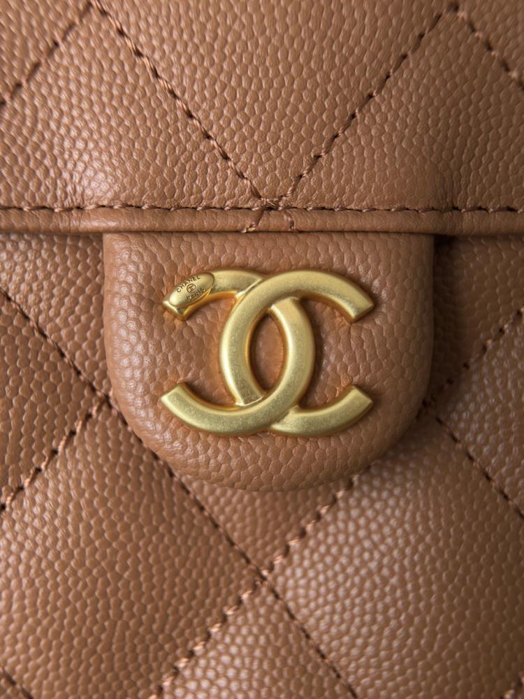 Chanel Small 25 Bag in Caramel Caviar Leather