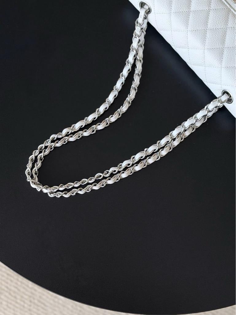 Chanel Classic Flap caviar sliver hardware