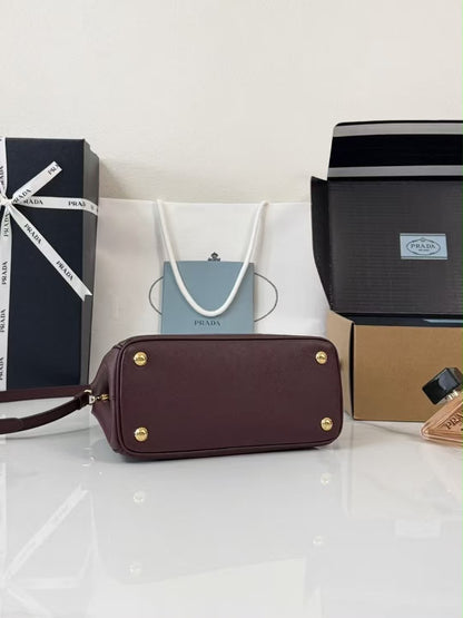Prada Galleria small burgundy Saffiano leather